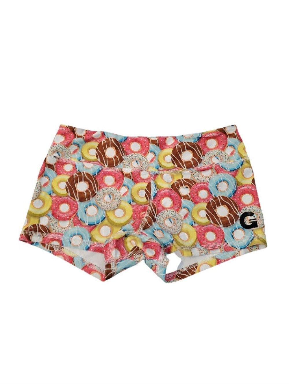 GRRRL Women's Pink Donut Workout Training Shorts Medium